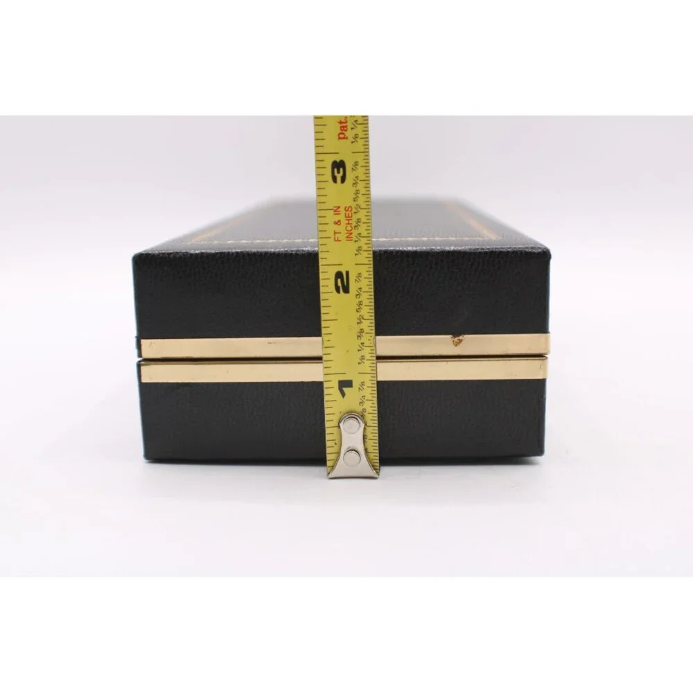 Vtg 1960s Black Red Accessory Jewelry Storage Box Compartments Gold Airline Logo